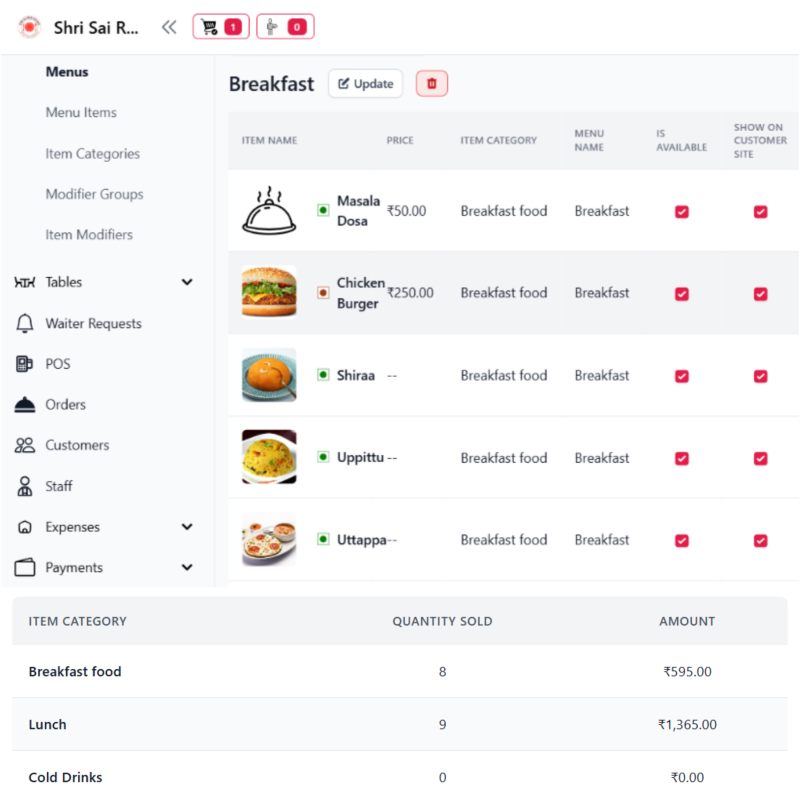 Effortless Menu Management
